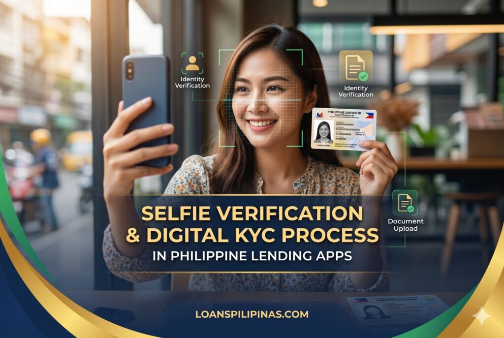 Borrower completing selfie verification and digital KYC for online loan approval in the Philippines