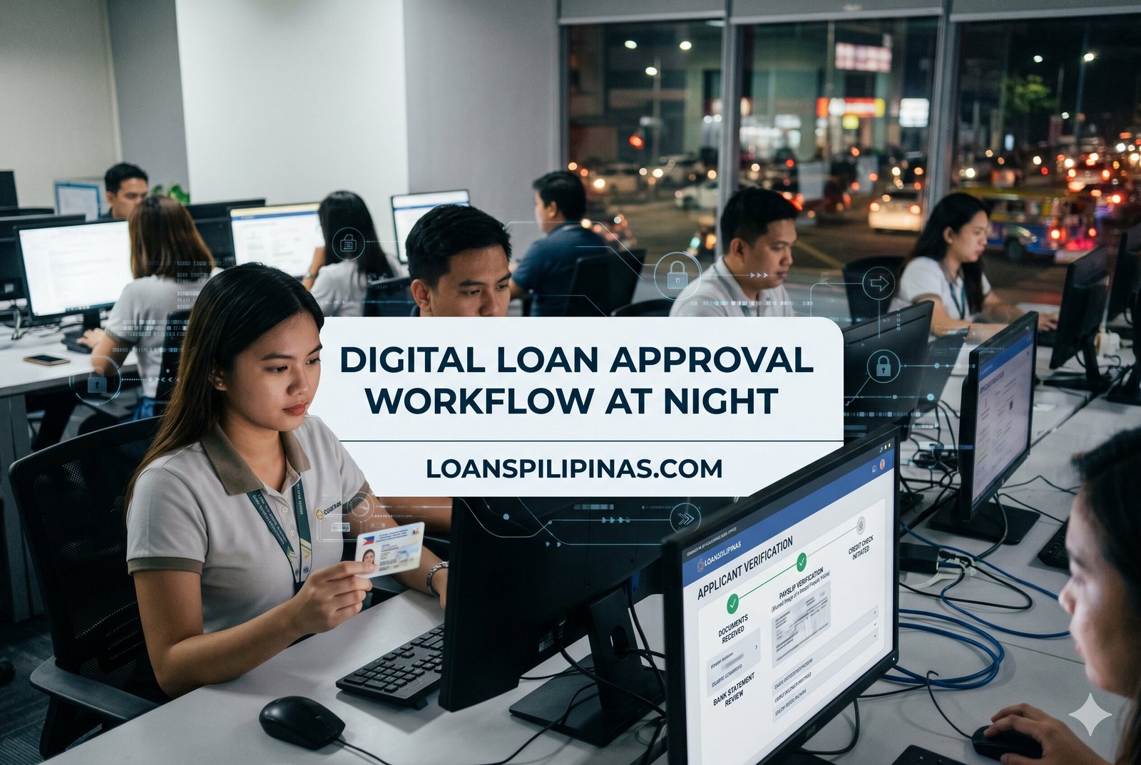 24/7 instant cash loan Philippines approval workflow showing automated underwriting and overnight payout processing