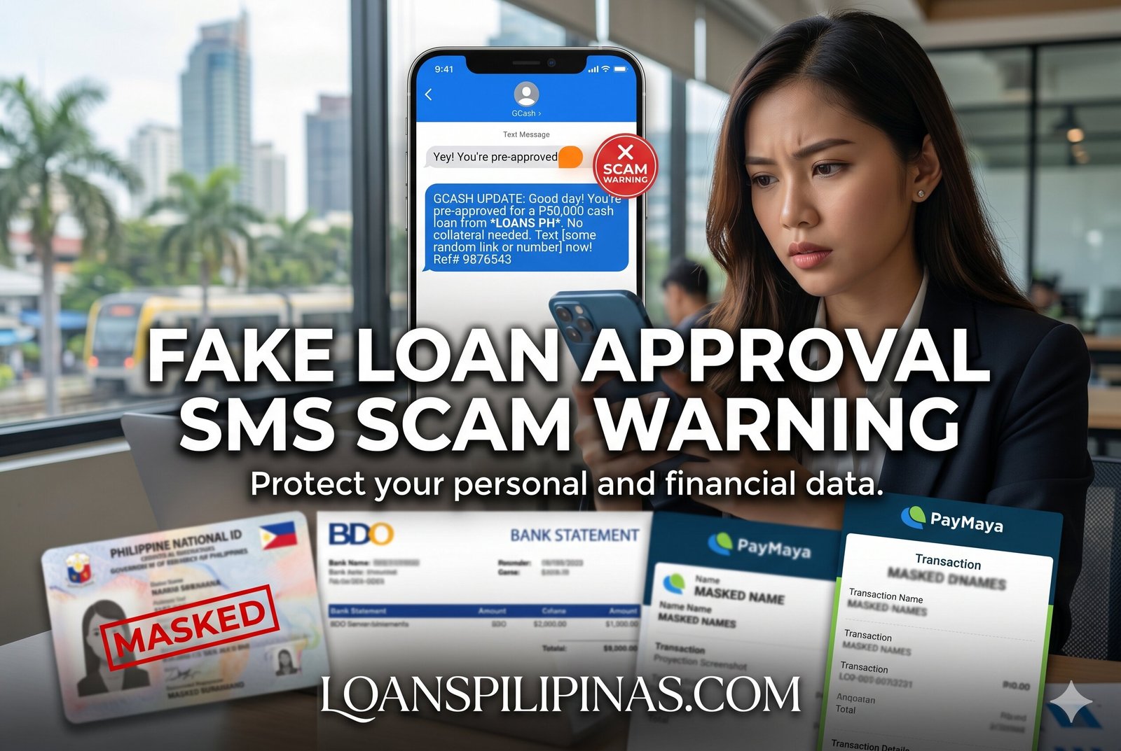 Example of suspicious fake instant loan approval text message asking for advance payment
