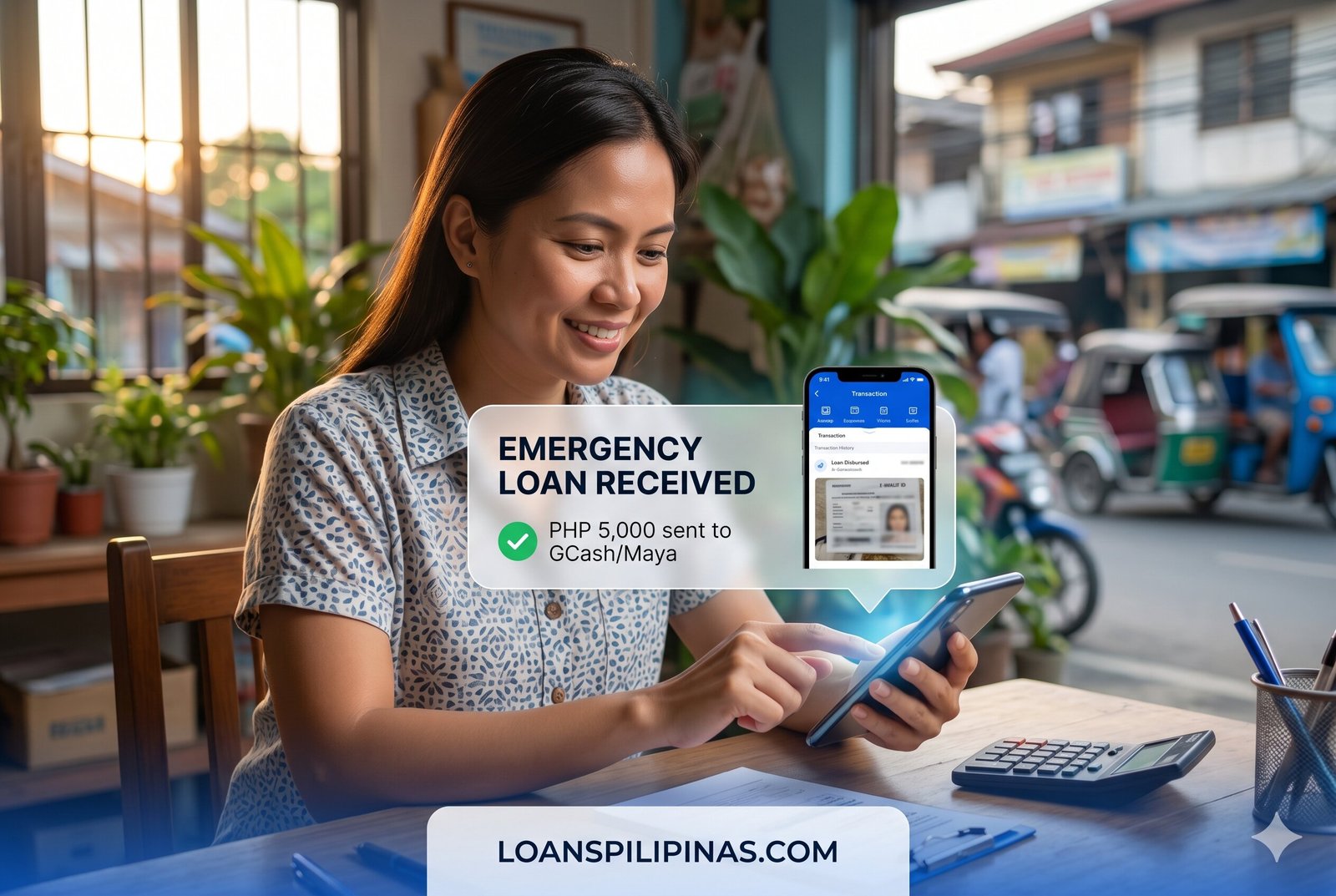 Small instant cash loan Philippines application using mobile wallet for emergency utility payment
